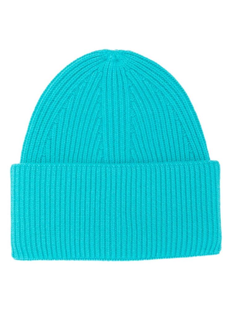 Laneus ribbed-knit cashmere beanie - Blue Cover