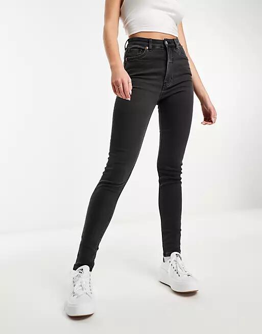 Monki Oki skinny jeans in washed black Cover