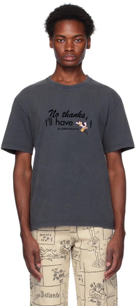 Carne Bollente SSENSE Exclusive Black 'No Thanks' T-Shirt Cover