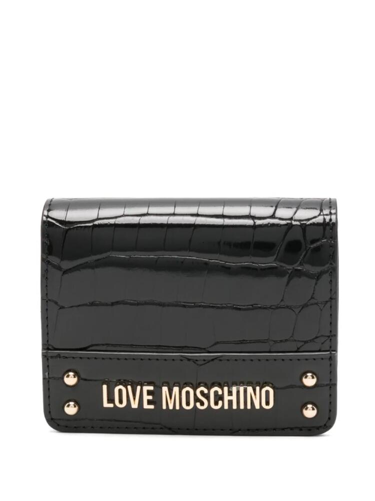 Love Moschino logo-lettering wallet - Black Cover