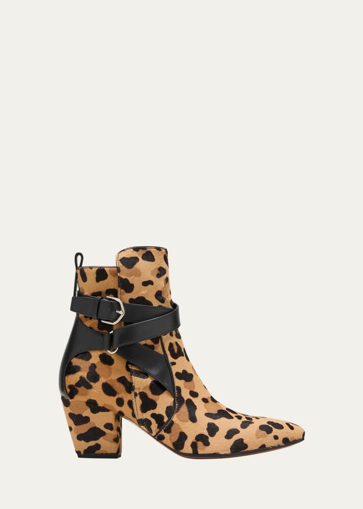 ALAIA Leopard Buckle Ankle Booties Cover