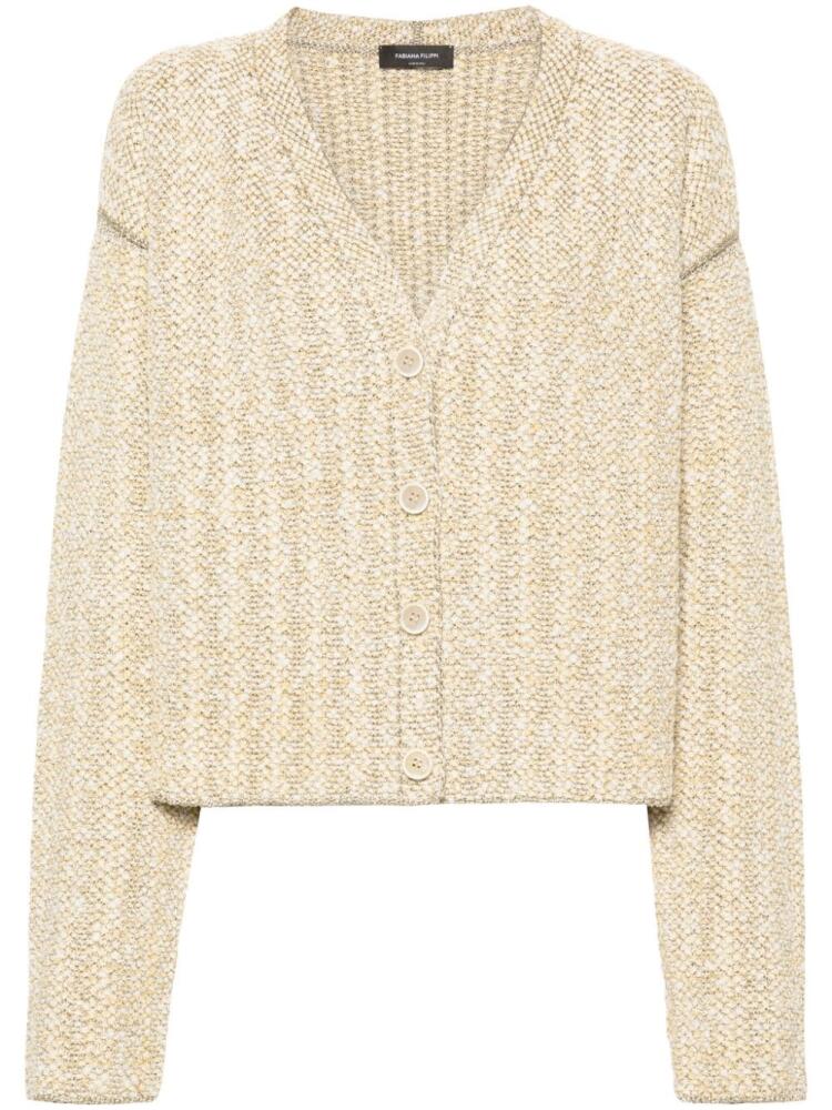 Fabiana Filippi metallic-embellished tweed cardigan - Gold Cover