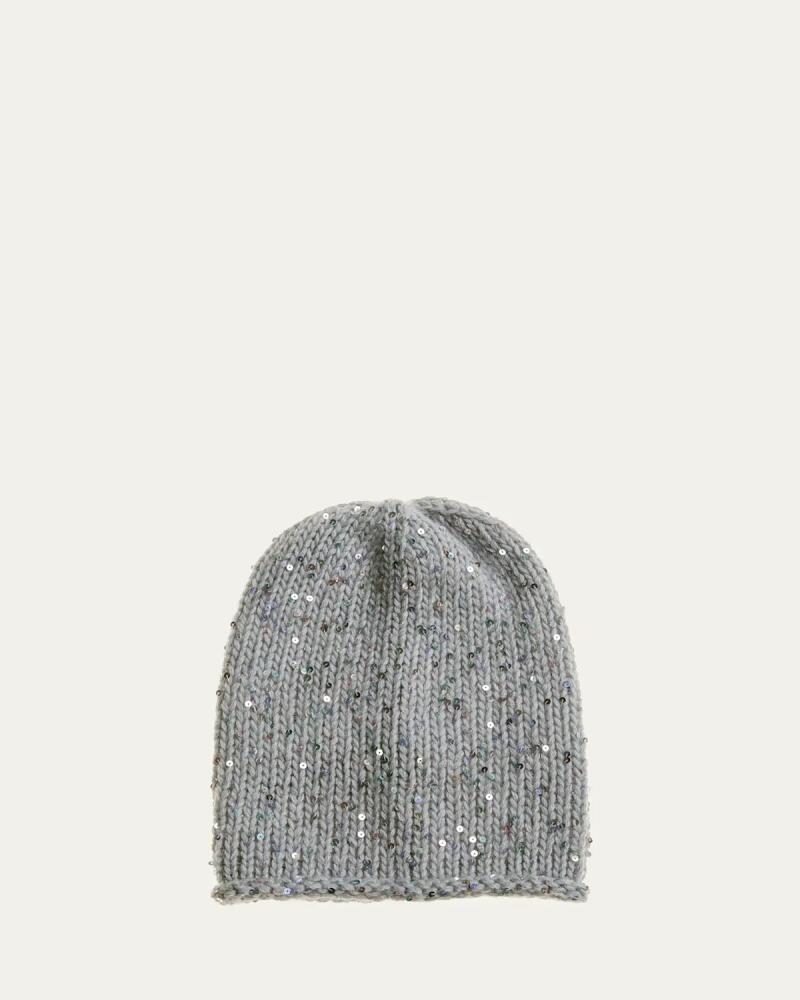 Inverni Sequined Cashmere-Blend Beanie Cover