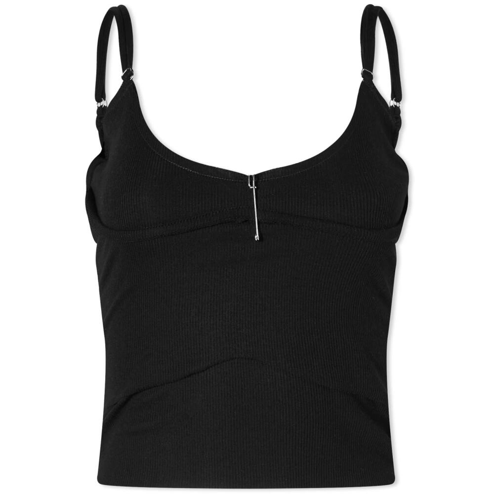 Sami Miro Vintage Women's Low Back Double Layer Tank Top in Black Cover