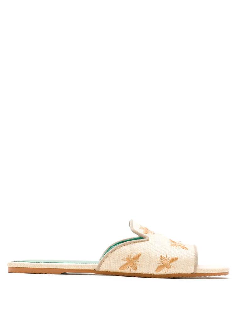 Blue Bird Shoes Bees straw slides - Neutrals Cover