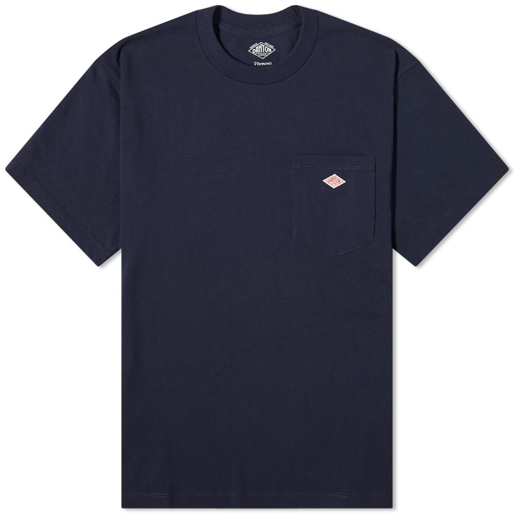 Danton Men's Pocket T-Shirt in Navy Cover