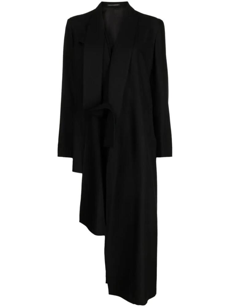 Yohji Yamamoto deconstructed asymmetric coat - Black Cover