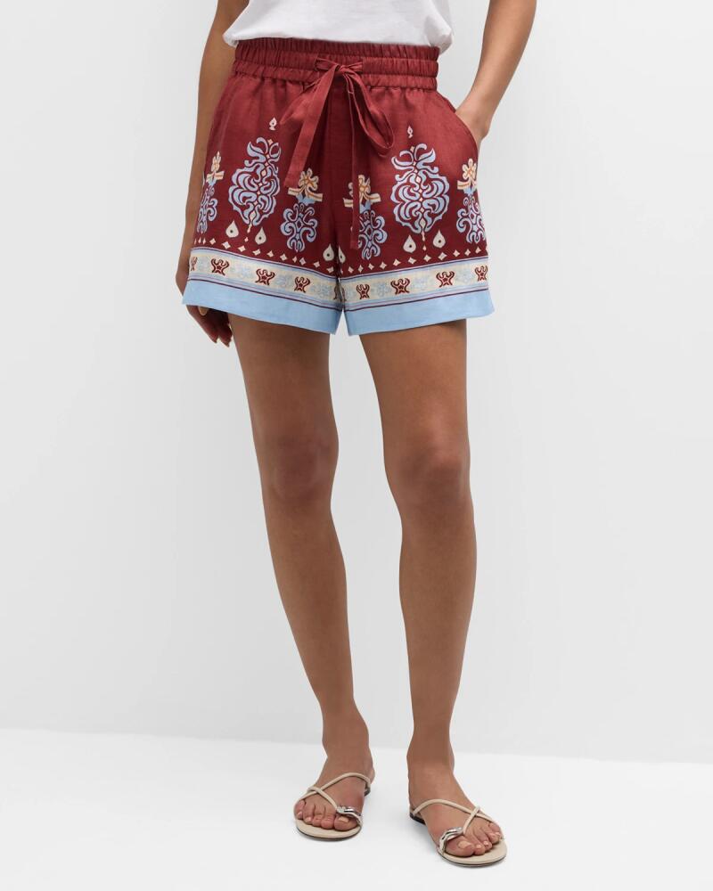 A.L.C. Emmett Printed Linen Shorts Cover