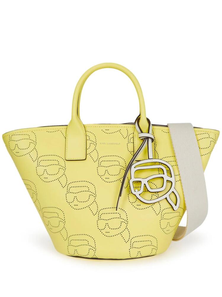 Karl Lagerfeld Ikon perforated tote bag - Yellow Cover