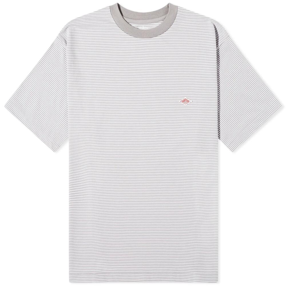 Danton Men's Fine Stripe T-Shirt in Grey/White Cover