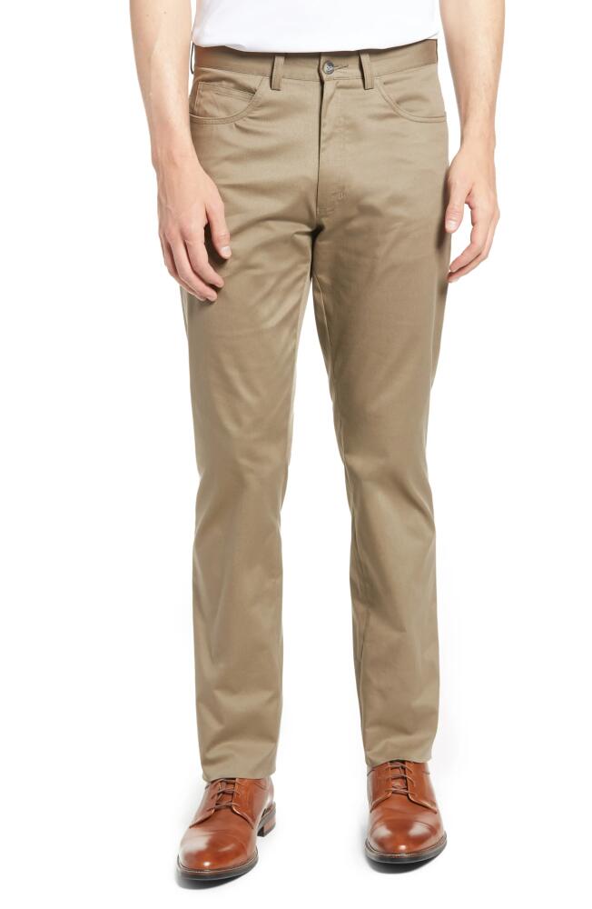 Berle Charleston Khakis Flat Front Stretch Twill Dress Pants in Dk Khaki Cover