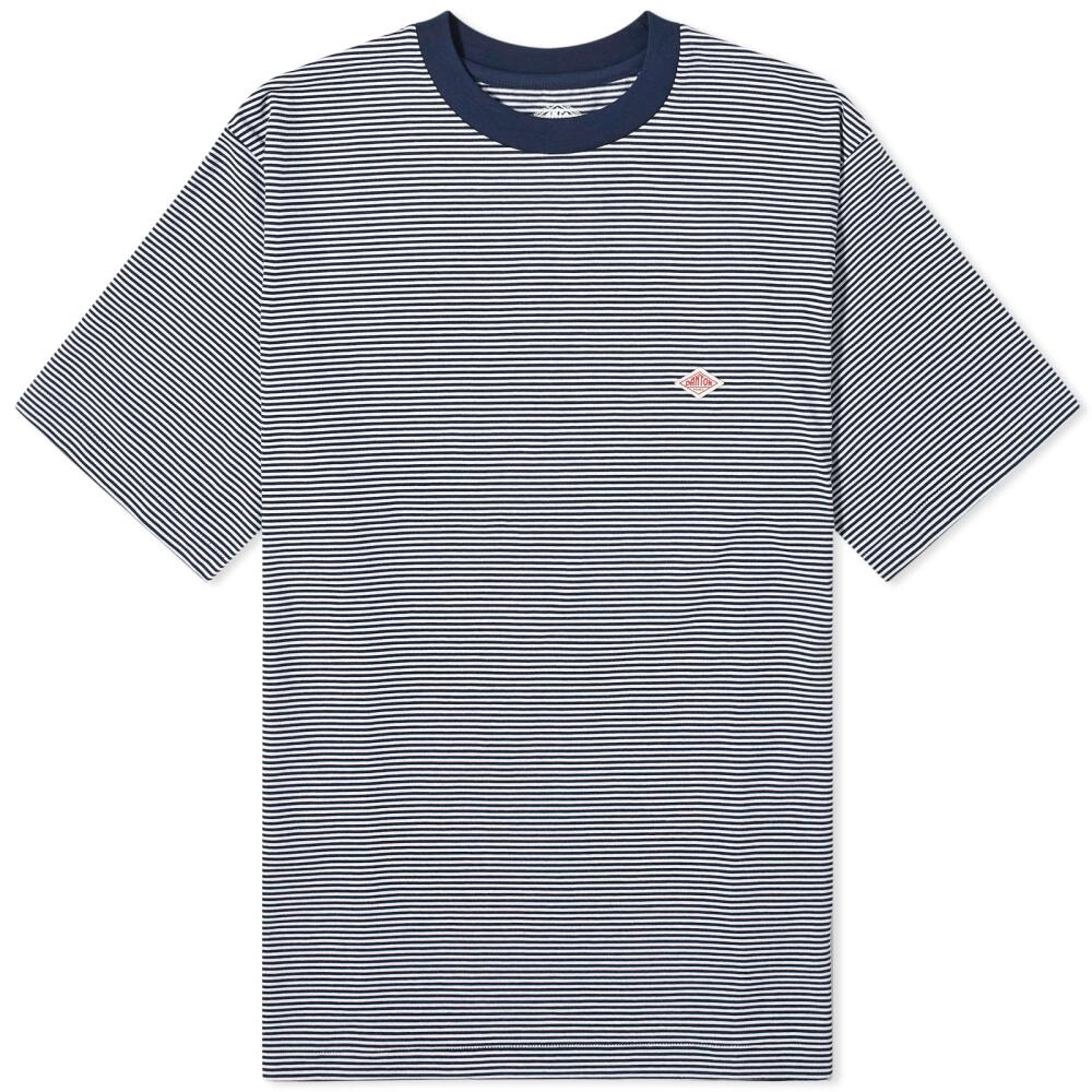 Danton Men's Fine Stripe T-Shirt in Navy/White Cover