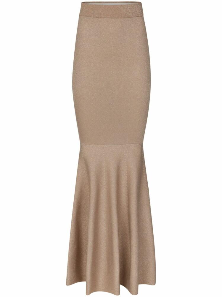 Nina Ricci Lurex high-waist fitted skirt - Neutrals Cover