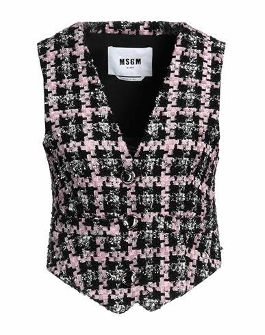 Msgm Woman Tailored Vest Black Synthetic fibers, Cotton, Wool, Metallic fiber Cover