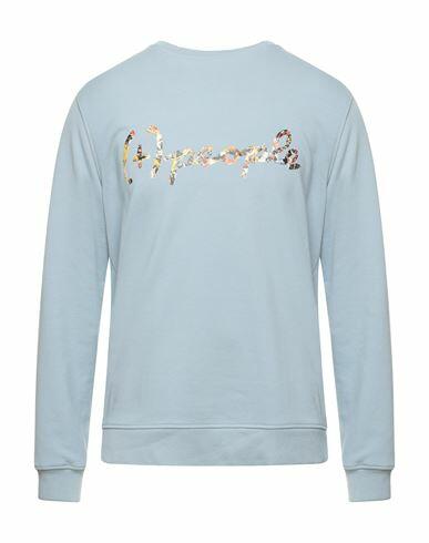 (+) People Man Sweatshirt Sky blue Organic cotton, Polyester Cover