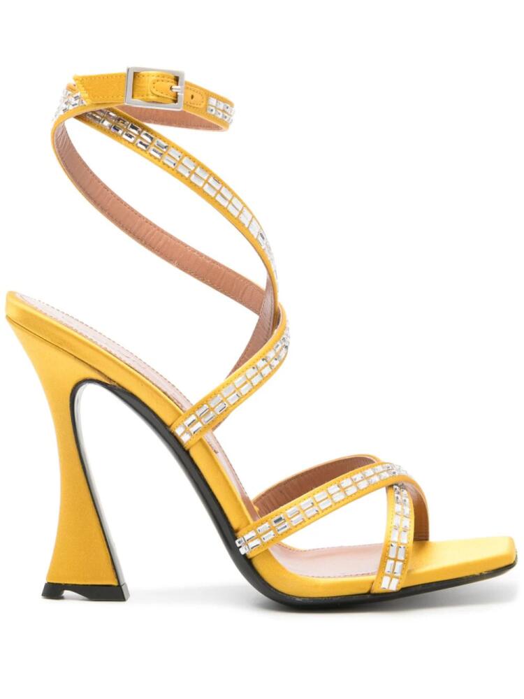 D'ACCORI 100mm Carre crystal-embellished sandals - Yellow Cover