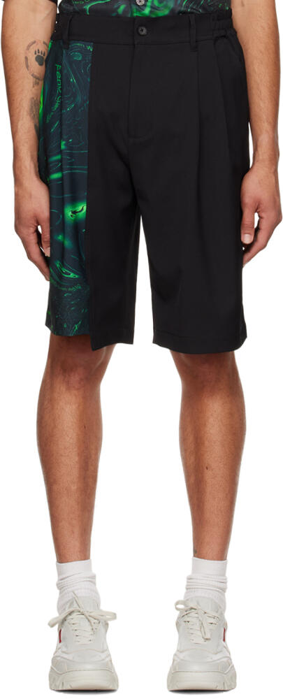 Feng Chen Wang Black & Green Lacquerware Shorts Cover