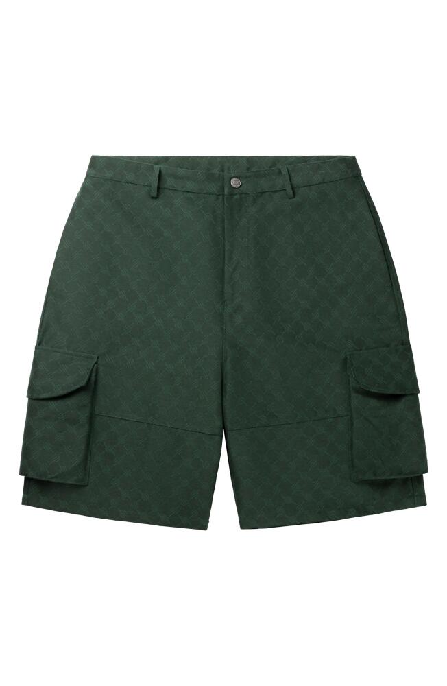 DAILY PAPER Benji Monogram Cargo Shorts in Pine Green Cover