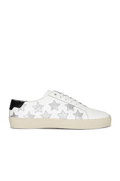 Saint Laurent Court Classic Star Sneakers in White Cover