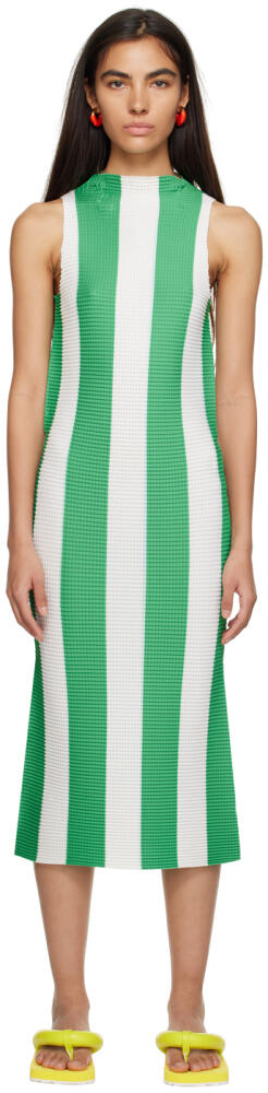 SUNNEI Off-White & Green Tank Midi Dress Cover