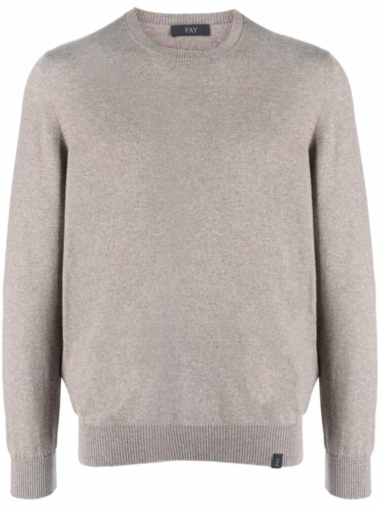 Fay crew-neck wool jumper - Neutrals Cover