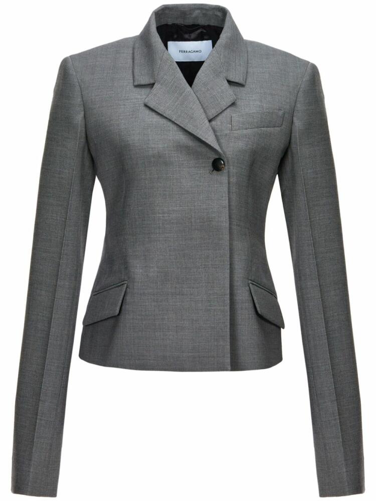 Ferragamo double-breasted wool blazer - Grey Cover