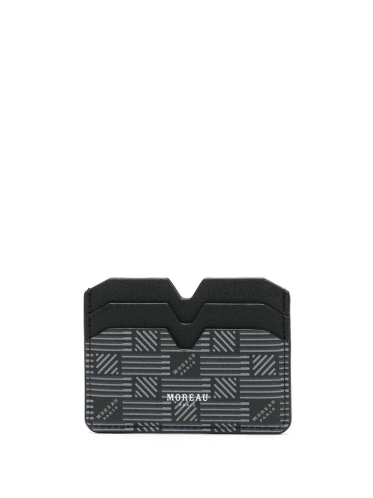 Moreau logo-stamp leather card holder - Black Cover