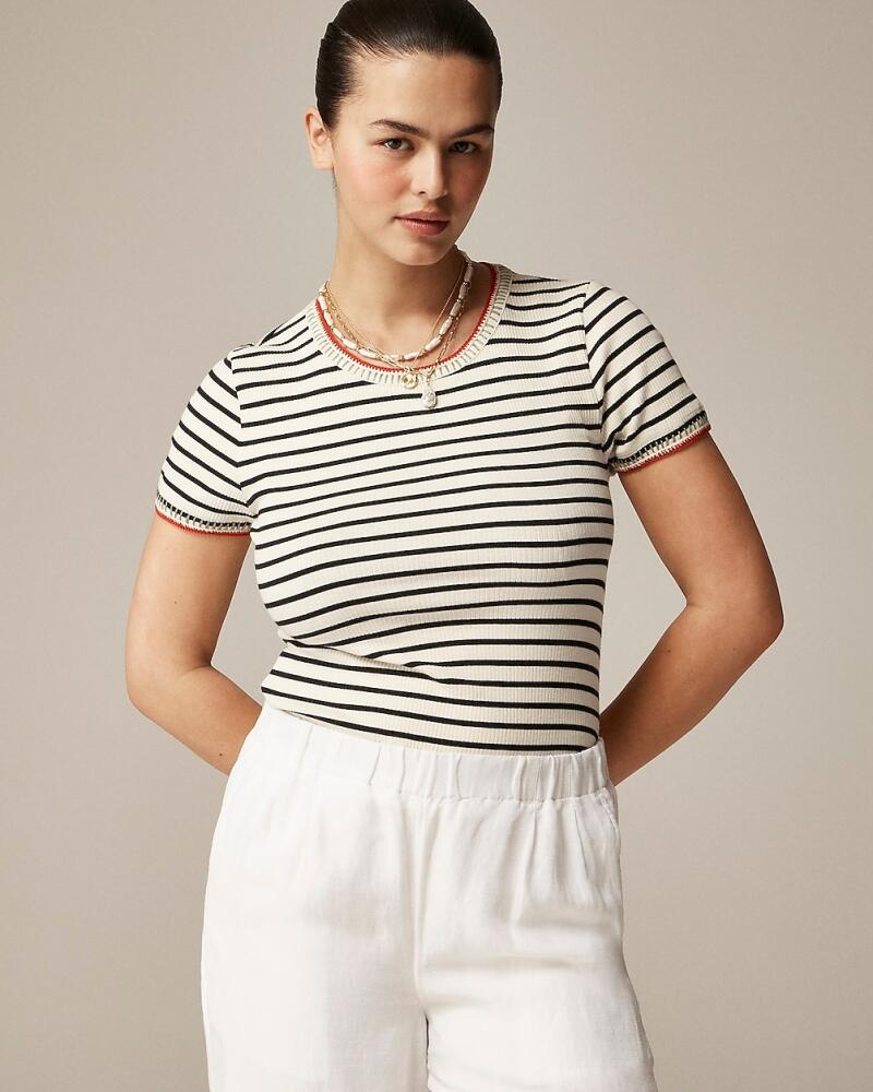 J.Crew Vintage rib shrunken T-shirt with contrast stitch in stripe Cover