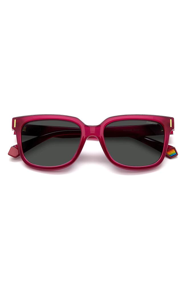 Polaroid 54mm Polarized Rectangular Sunglasses in Fuchsia/Gray Polar Cover