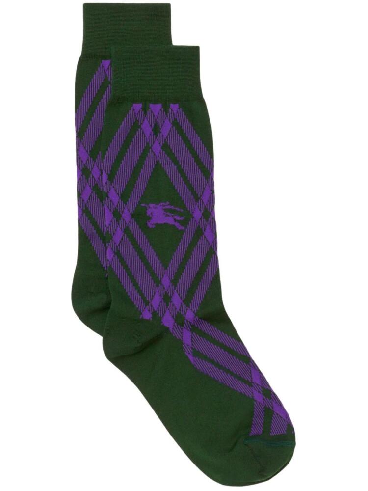 Burberry Equestrian Knight cotton-blend socks - Green Cover