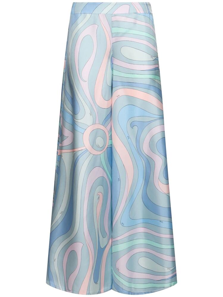 PUCCI Printed Silk Twill Wide Pants Cover