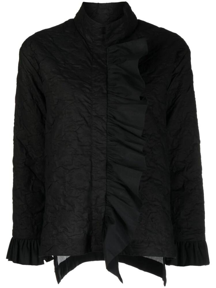 Bambah floral-jacquard ruffled jacket - Black Cover