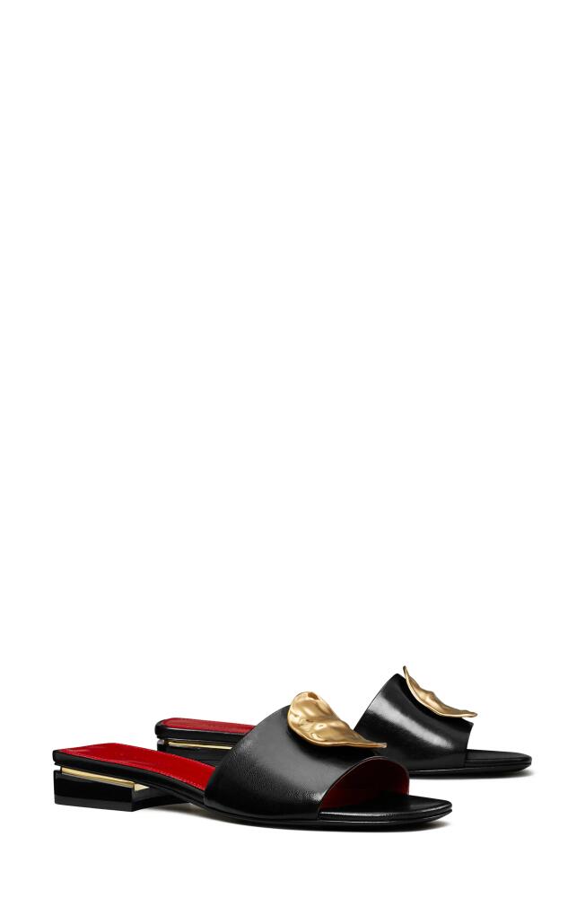 Tory Burch Patos Slide Sandal in Perfect Black /Tory Red Cover