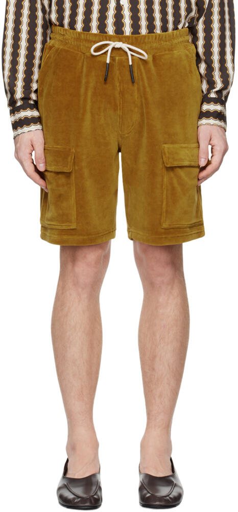 OAS Yellow Velour Cargo Shorts Cover