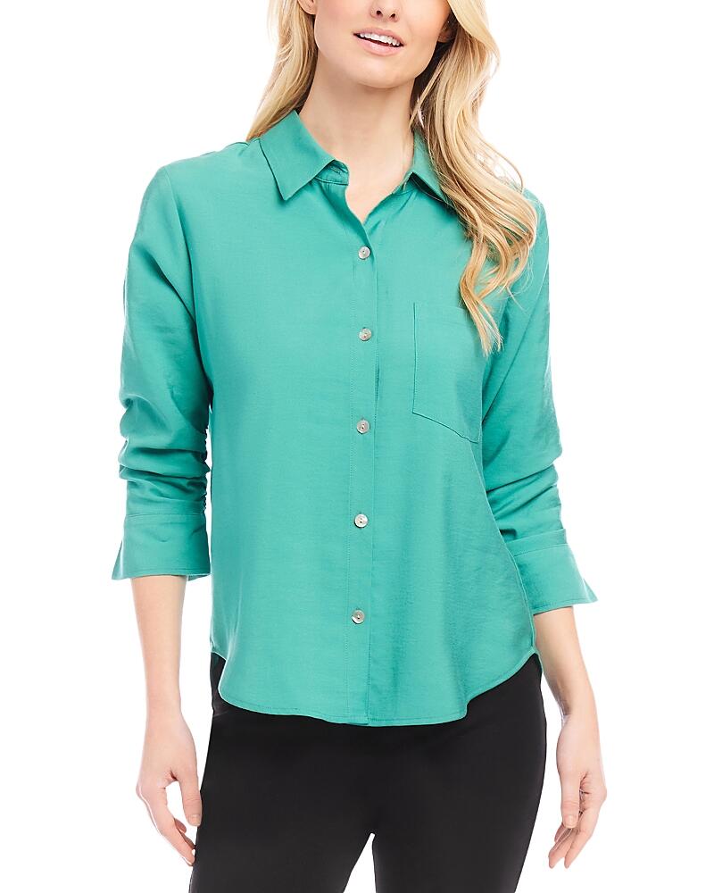 Karen Kane Ruched Sleeve Shirt Cover