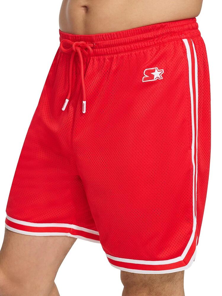 Starter Men's Regular Fit Drawstring Mesh Shorts - Red Cover