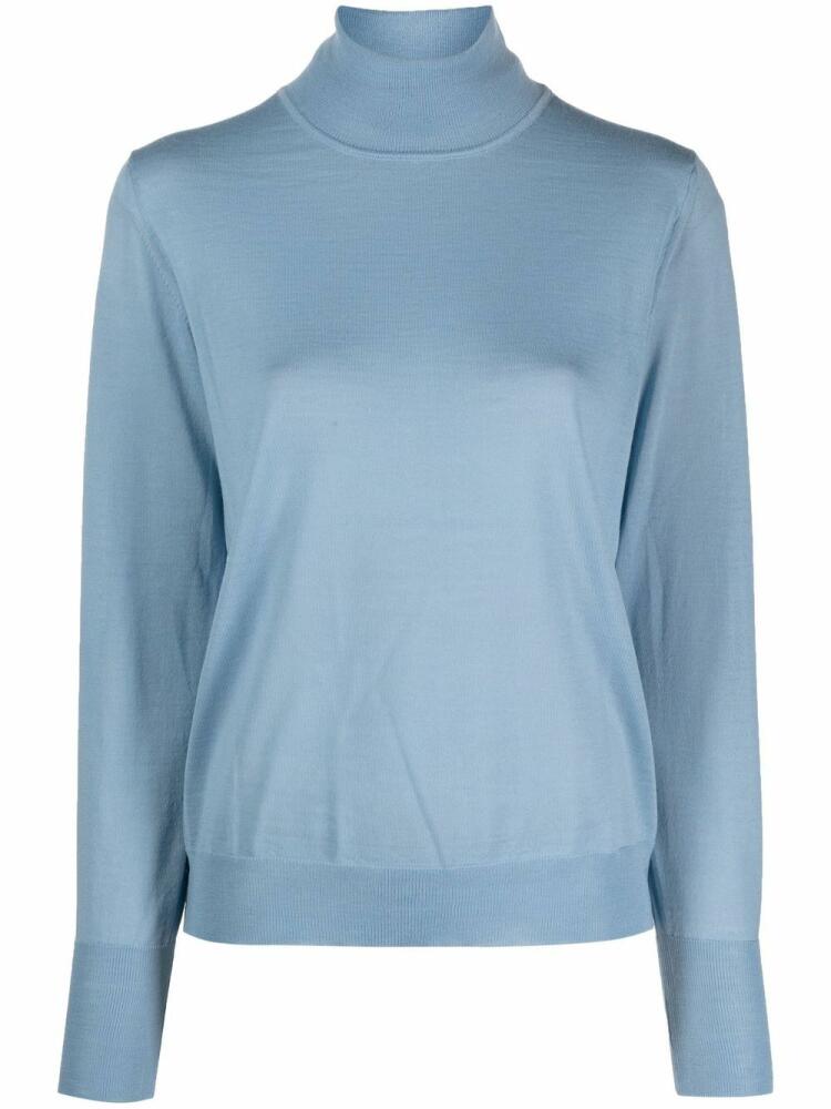 Nuur merino wool high-neck jumper - Blue Cover