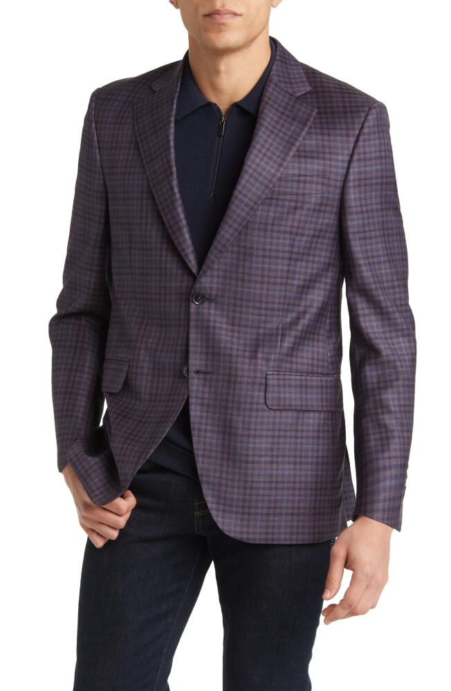 Peter Millar Tailored Fit Plaid Wool Sport Coat in Dark Red Cover