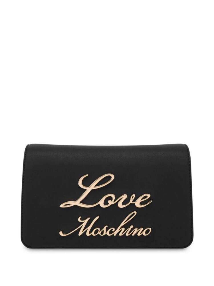 Love Moschino logo-lettering shoulder bag - Black Cover