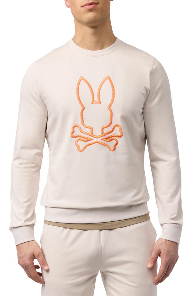 Psycho Bunny Floyd Embroidered Crewneck Sweatshirt in Natural Linen Cover