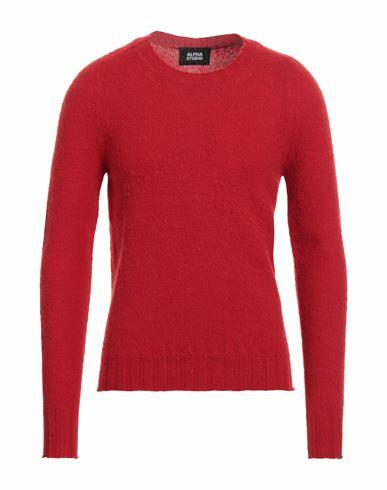 Alpha Studio Man Sweater Red Wool Cover