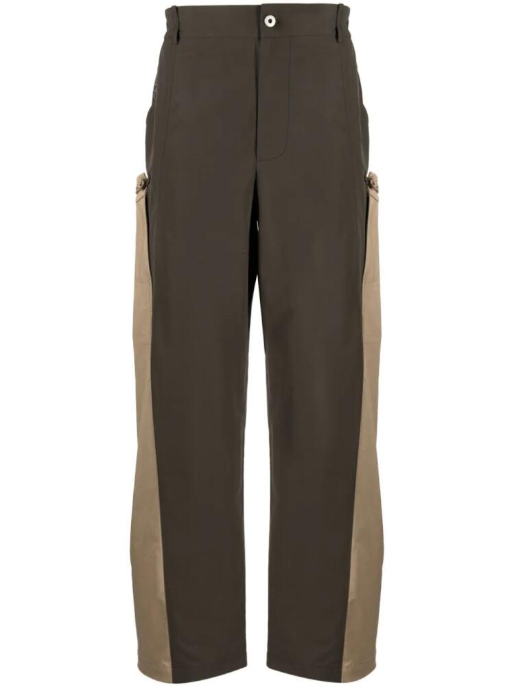 Feng Chen Wang two-tone straight-leg trousers - Green Cover