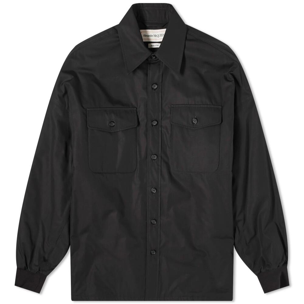 Alexander McQueen Men's Padded Seal Logo Overshirt in Black Cover