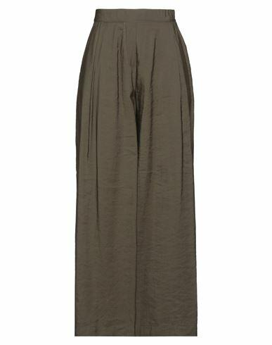 Virginia Bizzi Woman Pants Dark green Viscose, Polyester Cover