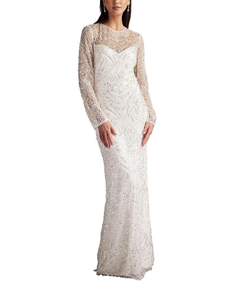 Tadashi Shoji Keziah Embellished Illusion Bridal Gown Cover