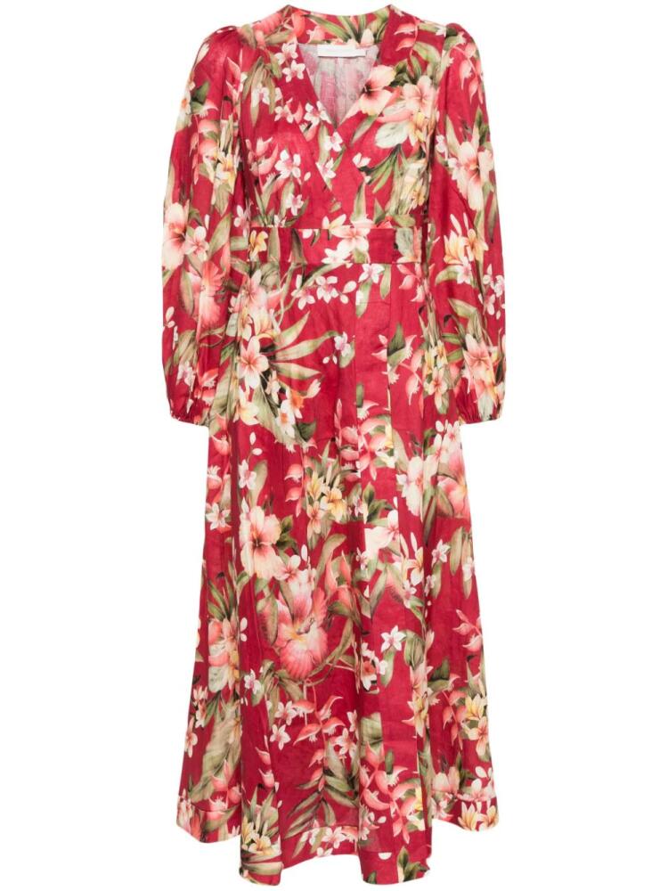 ZIMMERMANN Lexi floral-print wrap dress - Red Cover