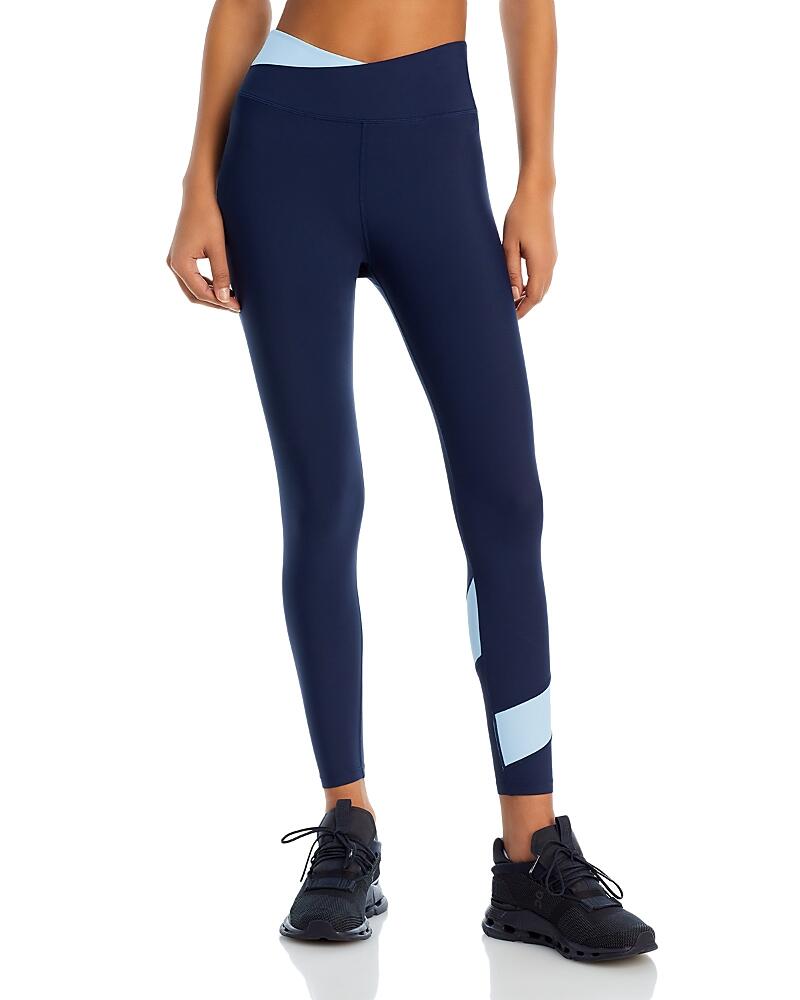 Aqua Color Blocked High Rise 7/8 Leggings - Exclusive Cover