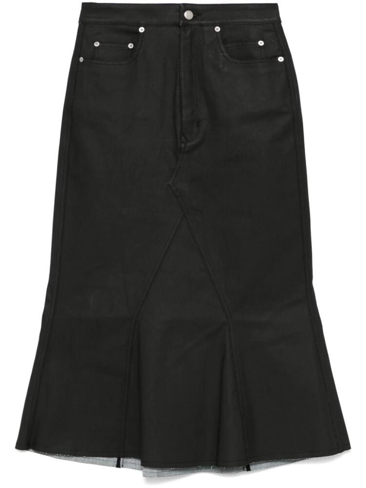 Rick Owens coated midi skirt - Black Cover