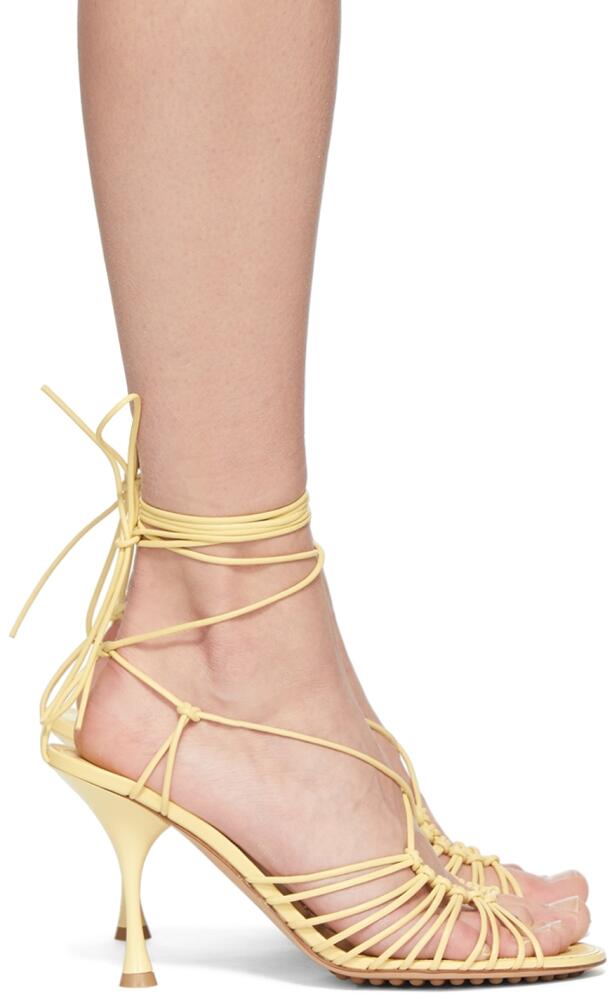 Bottega Veneta Yellow Lagoon Dot Heeled Sandals Cover