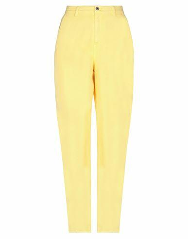 Avantgar Denim By European Culture Woman Pants Yellow Cotton, Polyester, Rubber Cover